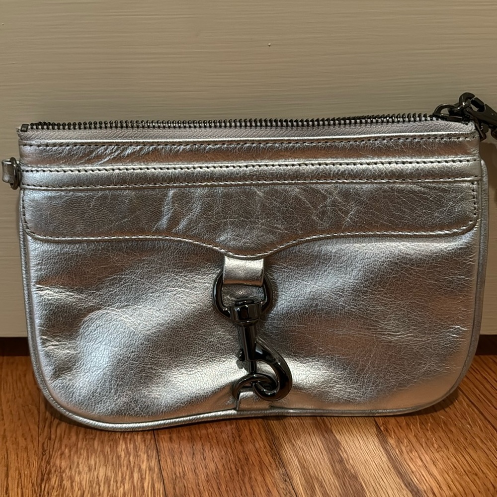 REBECCA MINKOFF SILVER CLUTCH